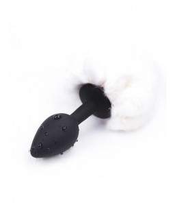 Sextoys, sexshop, loveshop, lingerie sexy : Plug Anal : Plug silicone Queue de Lapin Noir et blanche