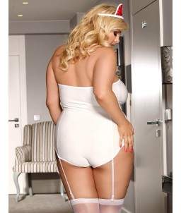 Sextoys, sexshop, loveshop, lingerie sexy : Lingerie sexy grande taille : Costume Sexy body Infirmière L/XL