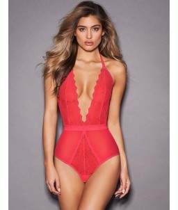 Sextoys, sexshop, loveshop, lingerie sexy : Bodys & Teddys : Body sexy rouge décolleté S/M