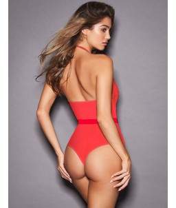 Sextoys, sexshop, loveshop, lingerie sexy : Bodys & Teddys : Body sexy rouge décolleté S/M