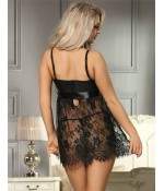 Sextoys, sexshop, loveshop, lingerie sexy : Nuisettes sexy : Nuisette sensuelle dentelle noire S/M