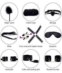 Sextoys, sexshop, loveshop, lingerie sexy : boutique BDSM : Coffret Fetish fourrure noir BDSM