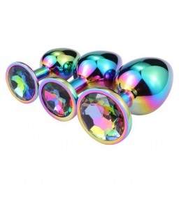 Sextoys, sexshop, loveshop, lingerie sexy : Rosebud - bijou anal : Bijou anal Rosebud Rainbow SMALL Diamant