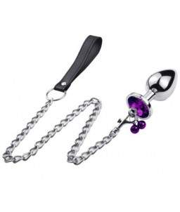 Sextoys, sexshop, loveshop, lingerie sexy : Rosebud - bijou anal : Rosebud avec perle et laisse SMALL Violet