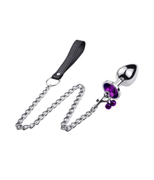 Sextoys, sexshop, loveshop, lingerie sexy : Rosebud - bijou anal : Rosebud avec perle et laisse SMALL Violet