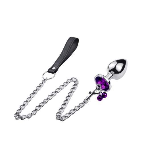 Rosebud avec perle et laisse SMALL Violet