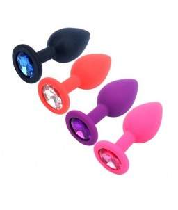 Rosebud silicone noir bijou blanc SMALL