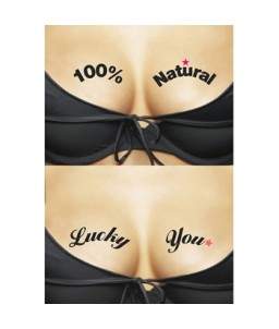 Sextoys, sexshop, loveshop, lingerie sexy : Accessoires Soirée Coquine : Ta-Ta-Toos - 100% Natural & Lucky You Tatouage
