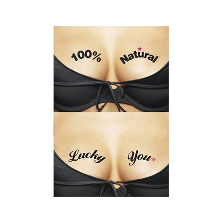 Sextoys, sexshop, loveshop, lingerie sexy : Accessoires Soirée Coquine : Ta-Ta-Toos - 100% Natural & Lucky You Tatouage
