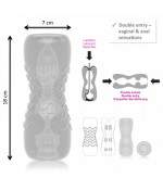 Sextoys, sexshop, loveshop, lingerie sexy : Sextoys luxe : Masturbateur double OO DORCEL Vagin et Anus