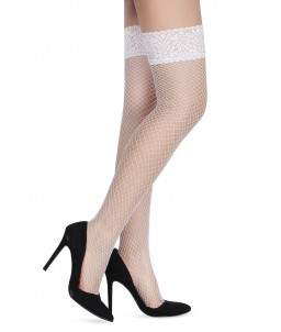 Sextoys, sexshop, loveshop, lingerie sexy : Bas & Collants : Sexy Bas Résille blanc Bandeau Jarretière