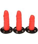 Sextoys, sexshop, loveshop, lingerie sexy : Gode Ceinture : Godemichet Ceinture Triple Gode rouge