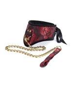 Sextoys, sexshop, loveshop, lingerie sexy : Colliers BDSM : Collier et laisse luxe rouge et or BDSM