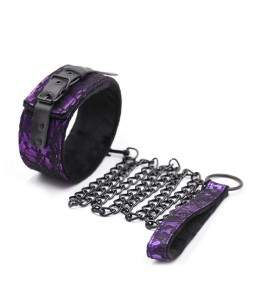 Sextoys, sexshop, loveshop, lingerie sexy : Colliers BDSM : Collier et laisse luxe violet BDSM