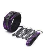 Sextoys, sexshop, loveshop, lingerie sexy : Colliers BDSM : Collier et laisse luxe violet BDSM