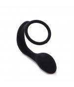 Sextoys, sexshop, loveshop, lingerie sexy : Anneaux Vibrants & Cockring : Cockring avec plug anal silicone noir