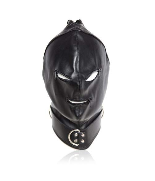 Sextoys, sexshop, loveshop, lingerie sexy : Cagoules SM : Cagoule BDSM avec fermeture bouche et yeux