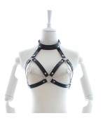 Sextoys, sexshop, loveshop, lingerie sexy : Harnais bdsm : Harnais BDSM femme avec collier