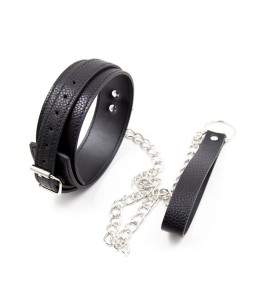 Collar with leather leash