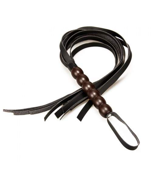 Sextoys, sexshop, loveshop, lingerie sexy : Tapettes et Fouets : Fouet poignée bois et lanières cuir SM BDSM Bondage