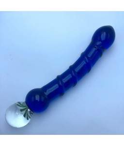 Sextoys, sexshop, loveshop, lingerie sexy : Gode en Verre : Godemichet en Verre Vaginal ou Anal Glass Dildo bleu