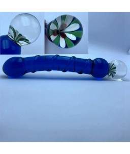 Sextoys, sexshop, loveshop, lingerie sexy : Gode en Verre : Godemichet en Verre Vaginal ou Anal Glass Dildo bleu