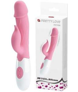Sextoys, sexshop, loveshop, lingerie sexy : Vibro Rabbit : Vibromasseur Pretty Love en silicone rose Peter