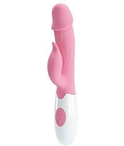 Sextoys, sexshop, loveshop, lingerie sexy : Vibro Rabbit : Vibromasseur Pretty Love en silicone rose Peter