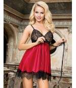 Sextoys, sexshop, loveshop, lingerie sexy : Déshabillés : Ensemble Déshabillé Noir et rouge