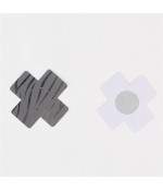 Sextoys, sexshop, loveshop, lingerie sexy : Nippies Cache Seins : Cache tétons croix Gris Argenté