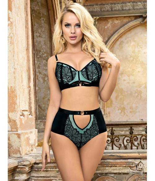 Sextoys, sexshop, loveshop, lingerie sexy : Ensemble lingerie sexy : Ensemble Lingerie bleu et noir sexy taille L-XL