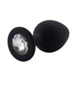 Sextoys, sexshop, loveshop, lingerie sexy : Rosebud - bijou anal : Rosebud silicone noir bijou blanc MEDIUM