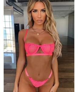 Sextoys, sexshop, loveshop, lingerie sexy : Ensemble lingerie sexy : Ensemble Lingerie rose fluo sexy