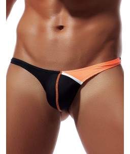 Sextoys, sexshop, loveshop, lingerie sexy : Boxers & Strings : String sexy homme orange et noir XL