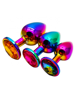 Sextoys, sexshop, loveshop, lingerie sexy : Rosebud - bijou anal : Bijou anal Rosebud Rainbow SMALL gold / orange