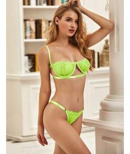 Sextoys, sexshop, loveshop, lingerie sexy : Ensemble lingerie sexy : Ensemble Lingerie vert fluo sexy M