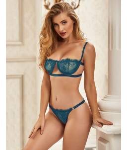 Sextoys, sexshop, loveshop, lingerie sexy : Lingerie sexy grande taille : Ensemble Lingerie bleu vert sexy XL