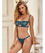 Sextoys, sexshop, loveshop, lingerie sexy : Lingerie sexy grande taille : Ensemble Lingerie bleu vert sexy XL