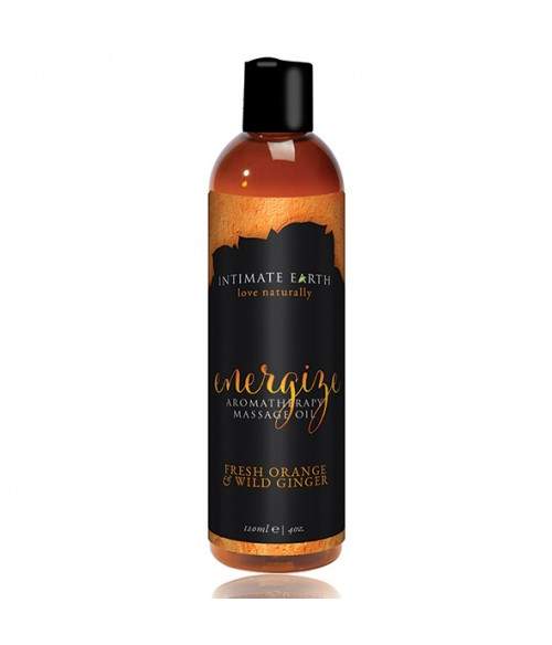 Sextoys, sexshop, loveshop, lingerie sexy : Huiles de Massage et bougies : Huile de Massage "Intimate Organics" ENERGIZING 120ml