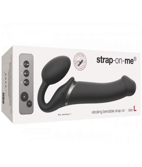 Sextoys, sexshop, loveshop, lingerie sexy : Gode Ceinture : Strap-On 3 Moteurs USB Noir - L