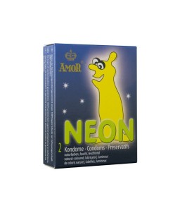 Sextoys, sexshop, loveshop, lingerie sexy : Préservatifs : Amor 2 Préservatifs Neon