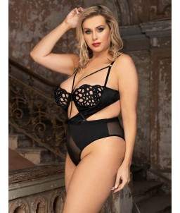 Sextoys, sexshop, loveshop, lingerie sexy : Lingerie sexy grande taille : Body sexy touché velours 2XL/3XL