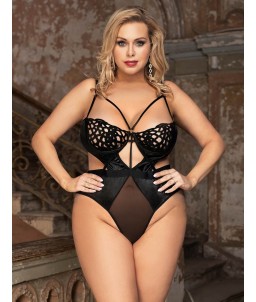 Sextoys, sexshop, loveshop, lingerie sexy : Lingerie sexy grande taille : Body sexy touché velours 4XL/5XL