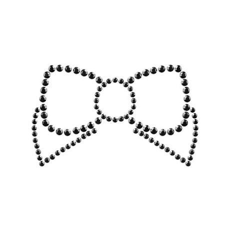 Sextoys, sexshop, loveshop, lingerie sexy : Nippies Cache Seins : Nippies Cache tétons en faux diamants Noeud Papillon NOIR