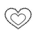 Mimi Caches-seins en faux diamants Coeur NOIR