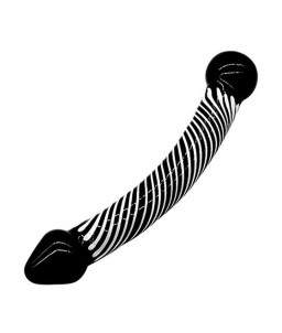 Sextoys, sexshop, loveshop, lingerie sexy : Gode en Verre : Godemichet en Verre Noir et blanc