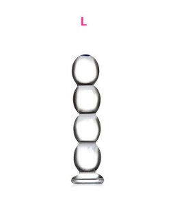 Sextoys, sexshop, loveshop, lingerie sexy : Gode en Verre : Godemichet en Verre Transparent avec 4 boules