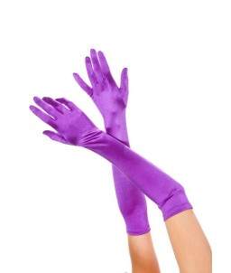 Sextoys, sexshop, loveshop, lingerie sexy : gants sexy : Gants Satin Violet Long