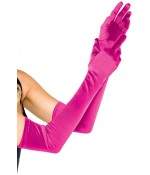 Sextoys, sexshop, loveshop, lingerie sexy : gants sexy : Gants Satin rose fushia Long