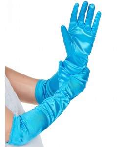 Sextoys, sexshop, loveshop, lingerie sexy : gants sexy : Gants Satin bleu clair Long